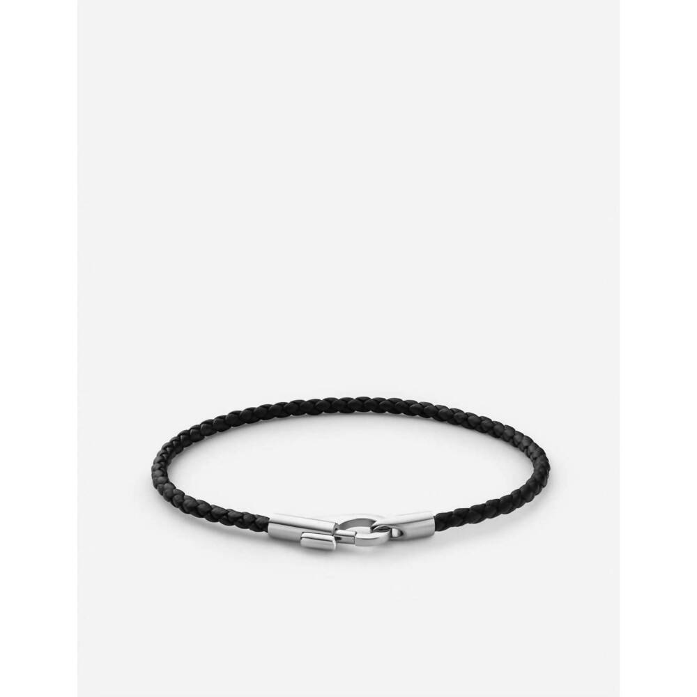 NEW MIANSAI men's medium snap leather bracelets in black